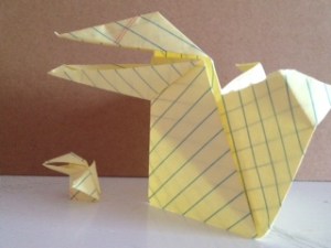 Mommy and baby crane